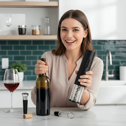 The Simplest Electric Device to Easily Open Wine Bottles in 6 Seconds.